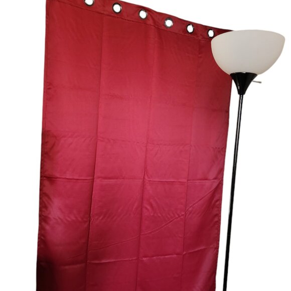 ONE CEILING TO FLOOR RED CURTAIN - Picture 9 of 10